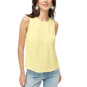 J.Crew Factory Pale Lemon Sleeveless Button-Back Shell Top Small